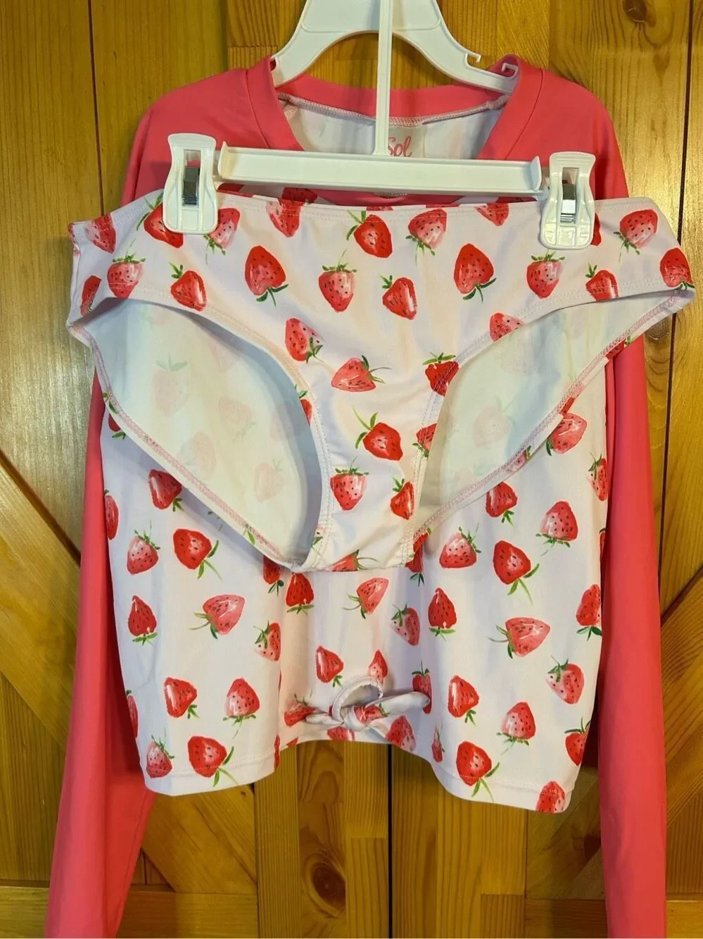 Girls Sol Swim UPF 50 2 Piece Long Sleeve Swimsuit Size 18.5 nwt (0255)